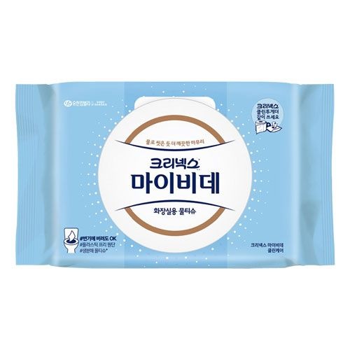 [온누리7%혜택][크리넥스] 마이비데 물티슈 캡형46매x4