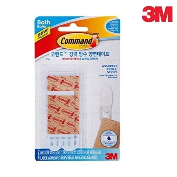 [3M]고품질 3M 코맨드 강력 방수 양면테이프 욕실용 화장실 정리 욕실거울 샤워실 WFHPEBT