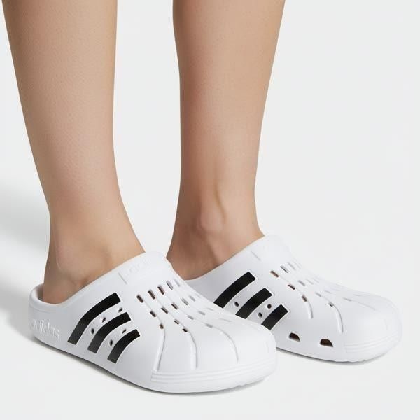 ADIDAS 아디다스 [아디다스] 아딜레트 클로그 슬리퍼 실내화 아쿠아슈즈 + 패션마스크