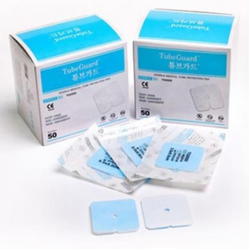 위루관 튜브전용패드 튜브가드 홀형 드레싱50매 간병 목관 가정간호 소독 수술후