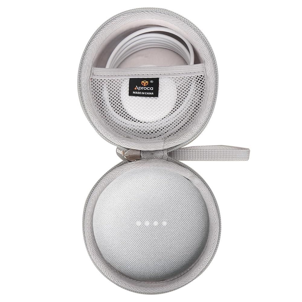 Aproca [해외] Aproca 그레이 휴대용 보관 하드 케이스 구글 네스트 미니 2세대 스마트 스피커 액세서리용 212857