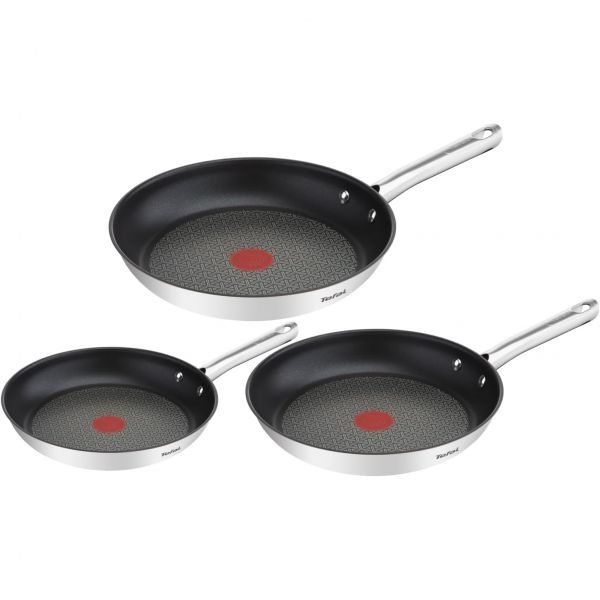[해외] Tefal Duetto A704S3 3개 세트 프라이팬 20.24cm 및 28cm, 이상적인 프라이 온도에서 열 신호가 있는 프라이팬, 유도 조리기