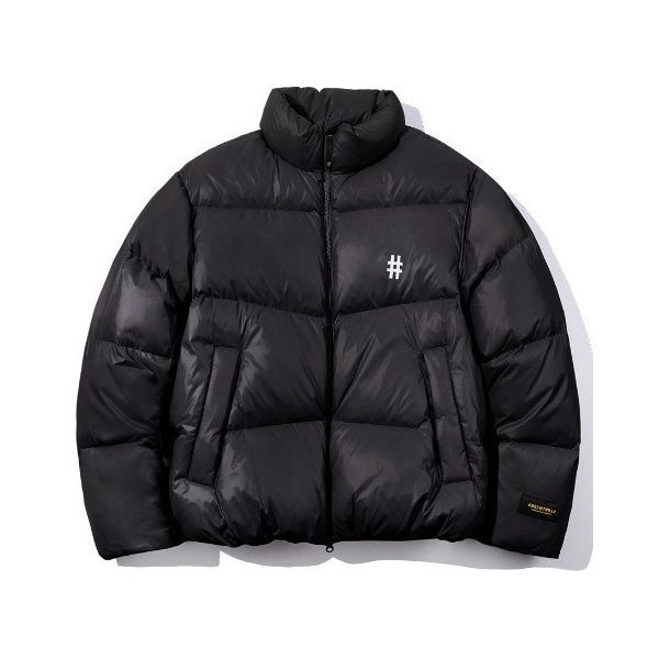 빈트릴 숏패딩 남여공용 헤비 덕다운 글로시 아웃도어 패딩 블랙_DJ 131230