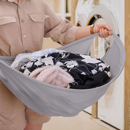 한번에 넣고 돌리고 간편 팝업 접이식 빨래 바구니 런드리백 빨래통 이지런드리버킷