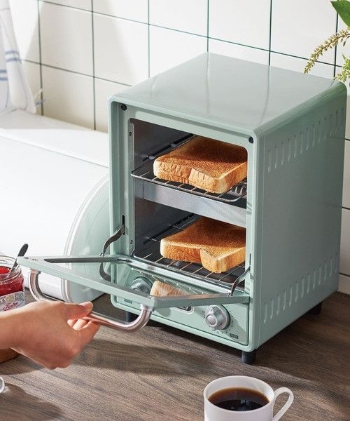 [해외] 트피 4구토스터기 스팀토스터기 미니오븐형 주방가전 화이트 토스트 빵 샌드위치 브런치 조식 빈티지 디자인