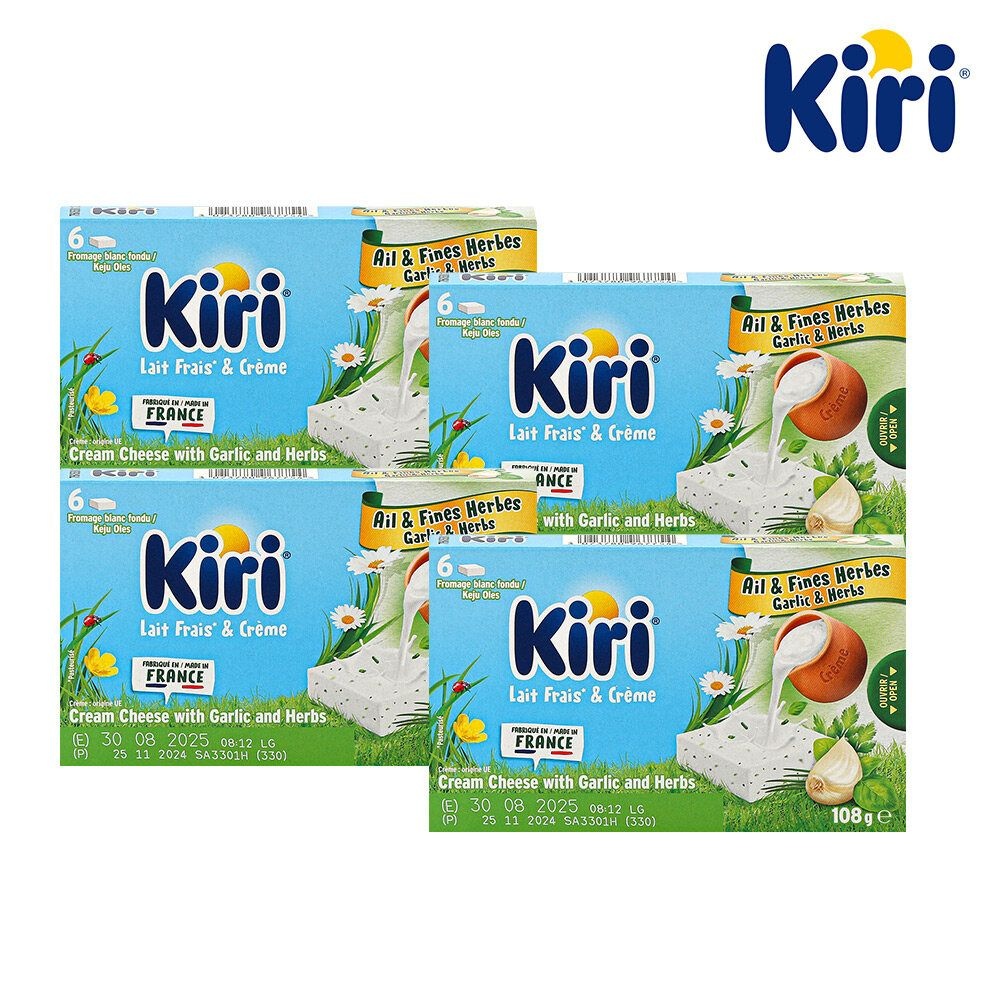 [소비기한 26.01.24] 끼리 크림치즈 포션 6P 갈릭앤허브 4팩