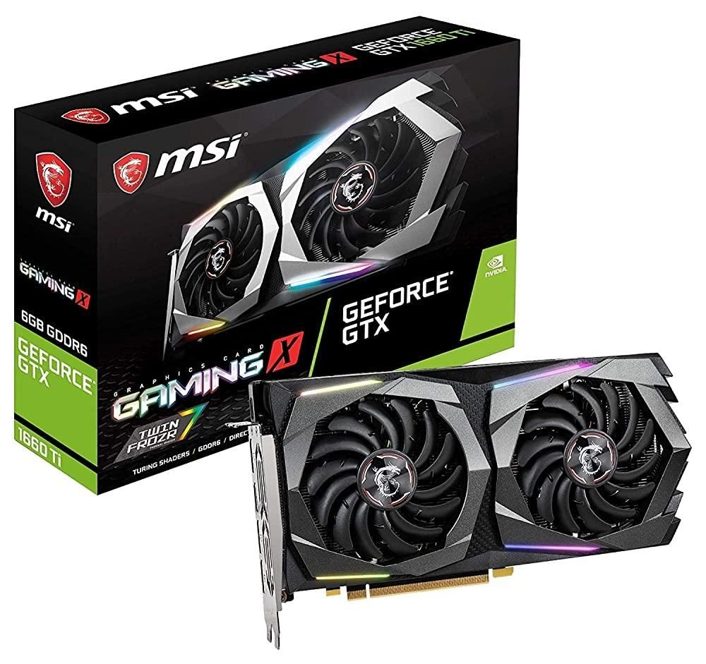 MSI 게이밍 지포스 GTX 1660 Ti 192비트 HDMI/DP 6GB GDRR6 HDCP 지원 DirectX 12 듀얼 팬 VR 레디 OC 그래픽 카드 (GTX TI X 6G) 293887