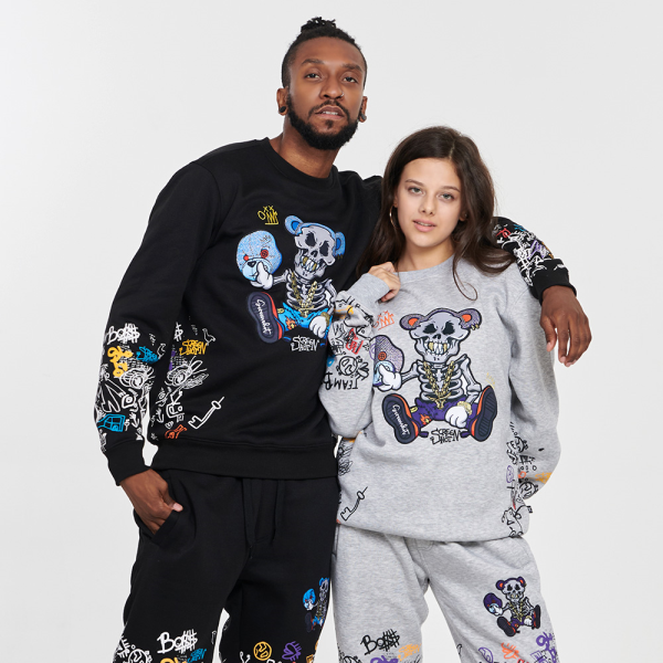 [무니크영]F1165 무니크영 스컬 베어 맨투맨 티셔츠