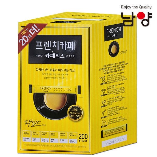 [온누리상품 상생페이백] 남양 프렌치카페 커피믹스 180+20개입