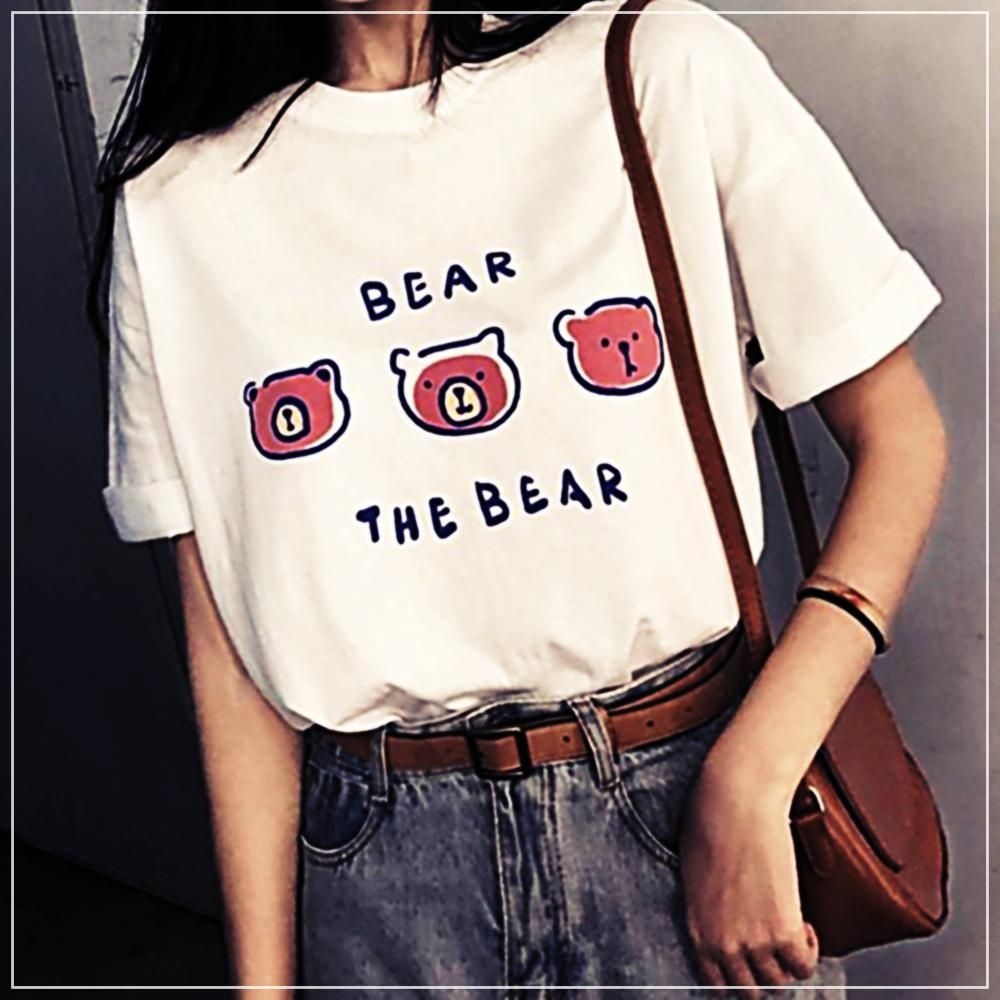 메타컴퍼니01 티셔츠 프린팅 귀여운 여름 사무실 반팔티 라운드넥 학교 여성 1WFH70830 화이트