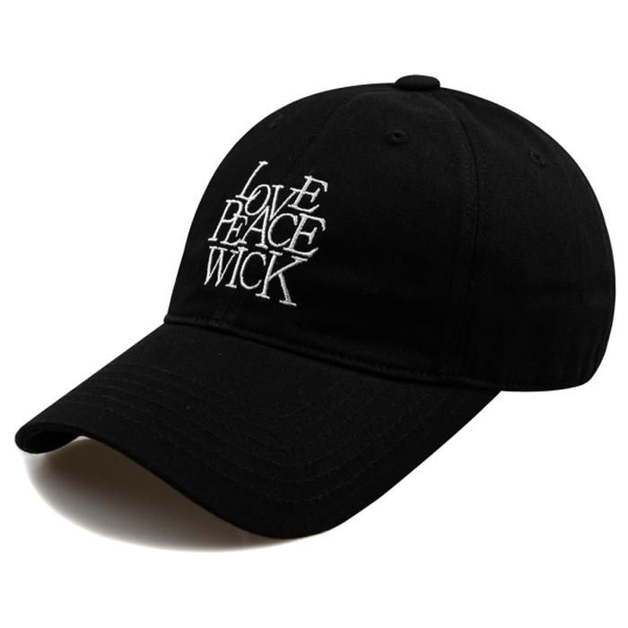 [윅]LOVE PEACE 워싱 볼캡-블랙