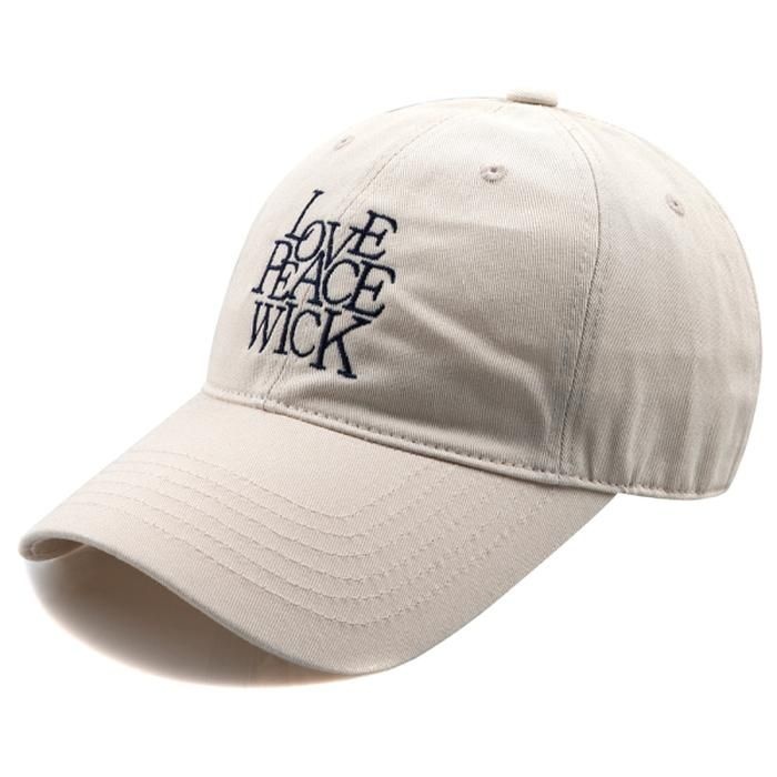 [윅]LOVE PEACE 워싱 볼캡-라이트베이지