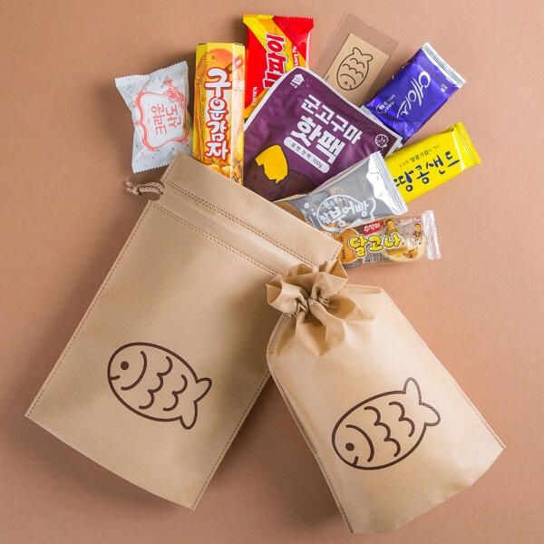 장수구디샵 아트박스/장수구디샵 [핫팻포함] 황금 웃붕이 과자 간식 붕어빵 구디백
