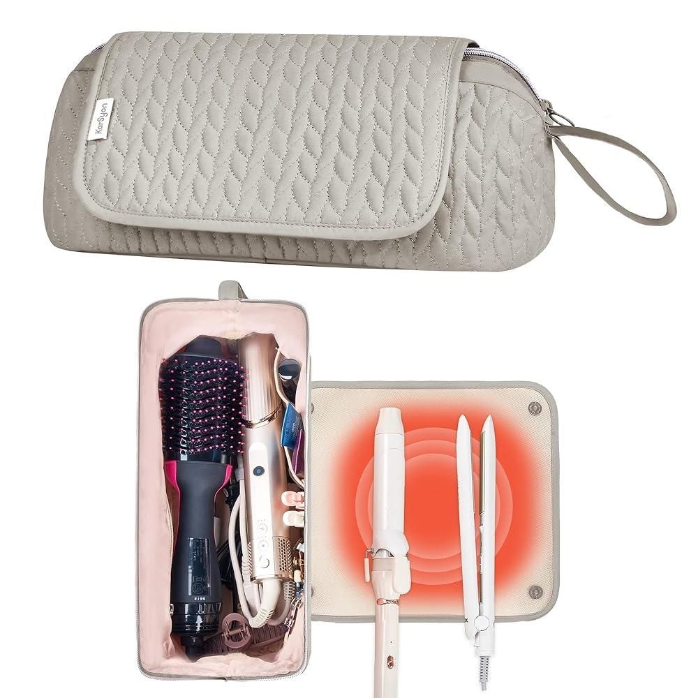 [해외] Hair Tools 여행 가방 KarSyon 내열성 매트 케이스 핫 툴 스트레이트너, 컬링 아이언, 헤어 드라이어, 헤어케어 액세서