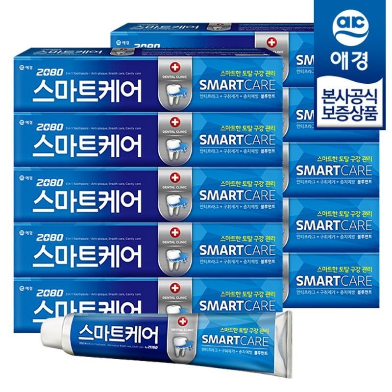 애경 [애경] 2080 스마트케어 치약 190g x10개