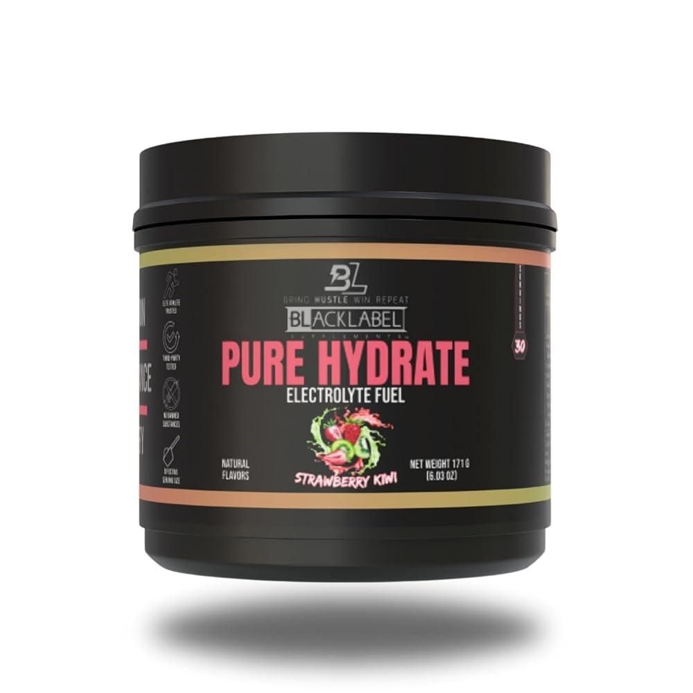 [해외] PURE HYDRATE 전해질 파우더, 딸기 키 (30회분) - NSF 스포츠 인증 - 나트륨 칼륨 마그네슘 칼슘이 함유된 무설탕 하이드