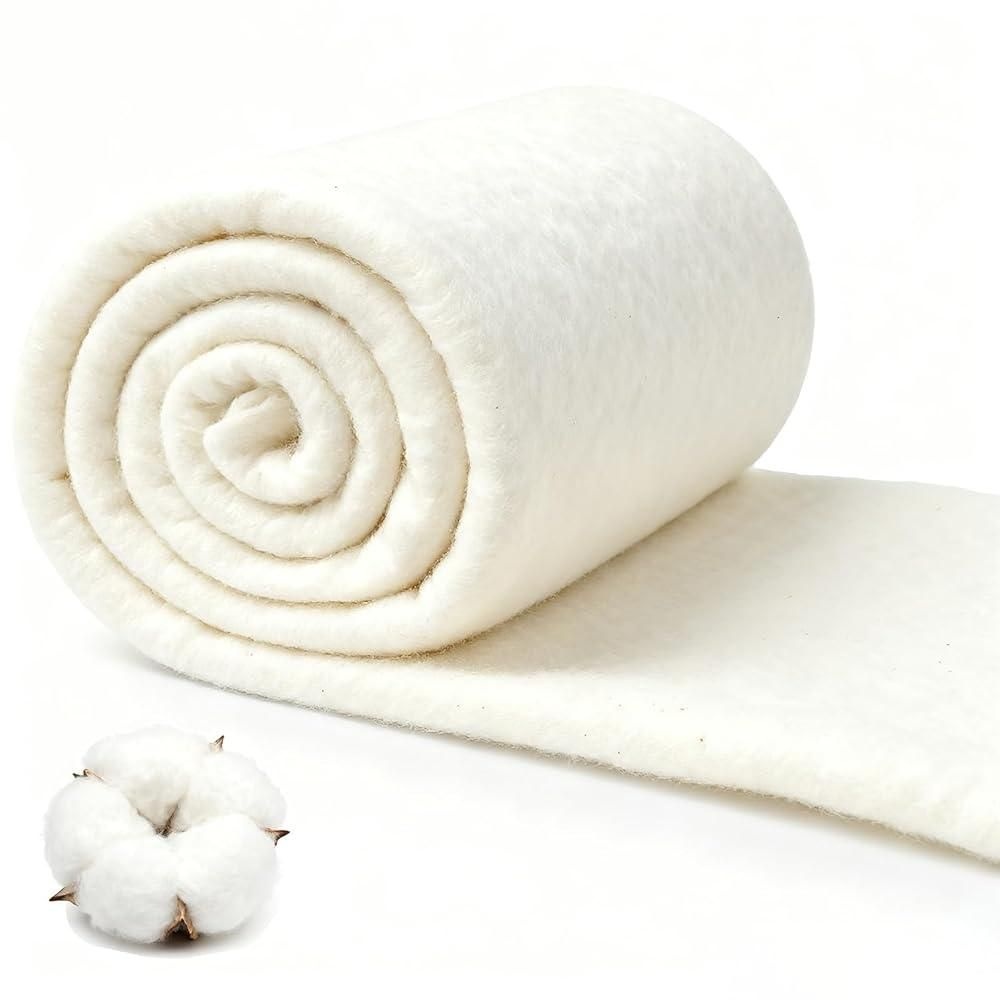 [해외] 퀼팅 바느질 공예를 위한 천연 면 배팅 - 롤 200GSM 중간 무게 퀼트 배팅, 소파 쿠션 및 가구 수리를 위한 면 덮개 배