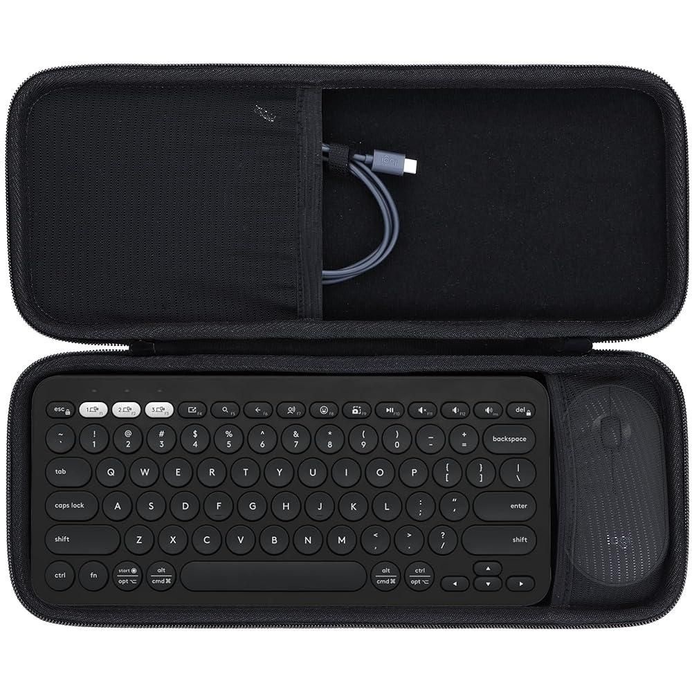 [해외] Lebakort 로지텍 페블 키 2 콤보 K380s K380 키보드 + M350 마우스 콤보와 호환되는 하드 캐리 케이스 (블랙 케이스)