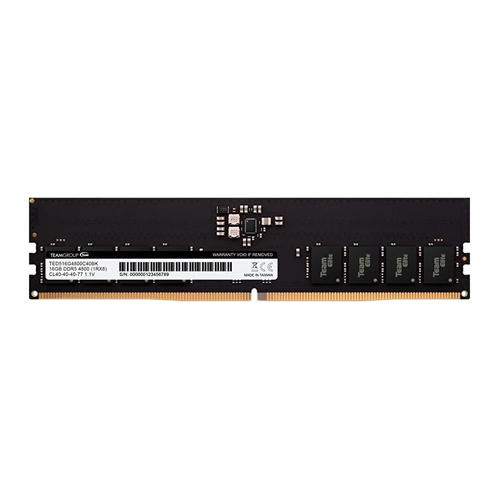 [해외] TEAMGROUP Elite DDR5 32GB (2x16GB) 4800 CL40 논 ECC 언버퍼드 1.1V UDIMM PC 데스크탑 메모리 모듈 RAM 업그레이드 (TED532G4800C40DC01)
