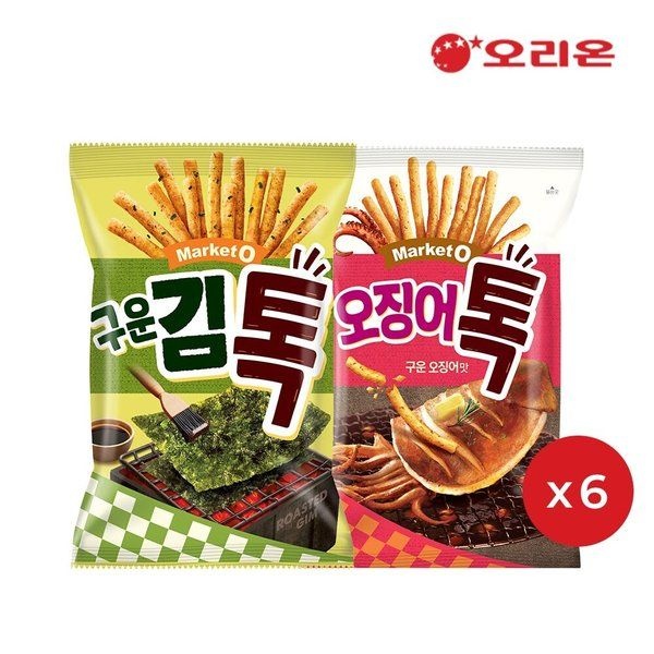오리온 오리온 마켓오 구운김톡 80g x 6개 + 오징어톡