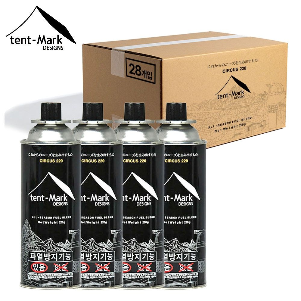 텐트마크디자인 서커스 이소 부탄가스 220 블랙 1박스 28개입