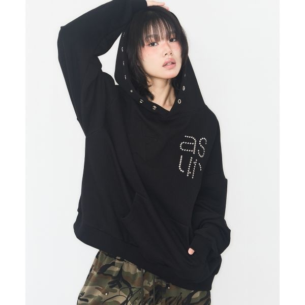 [1월 8일 배송] AS YOU ARE 스타 아일렛 후드티 블랙 AS25AWTOP04BK 211226