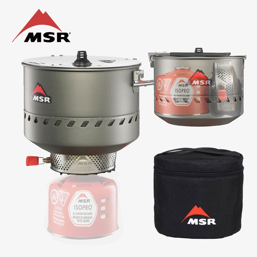 MSR 리액터 2.5L 스토브 세트 수납파우치포함 캠핑 백패킹 일체형 코펠 버너 세트