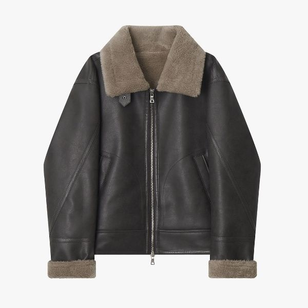 [롯데백화점] 리버클래시 남성 25F/W 브라운 오버핏 램 텍스처 무스탕 LLW25654 LE1220632030