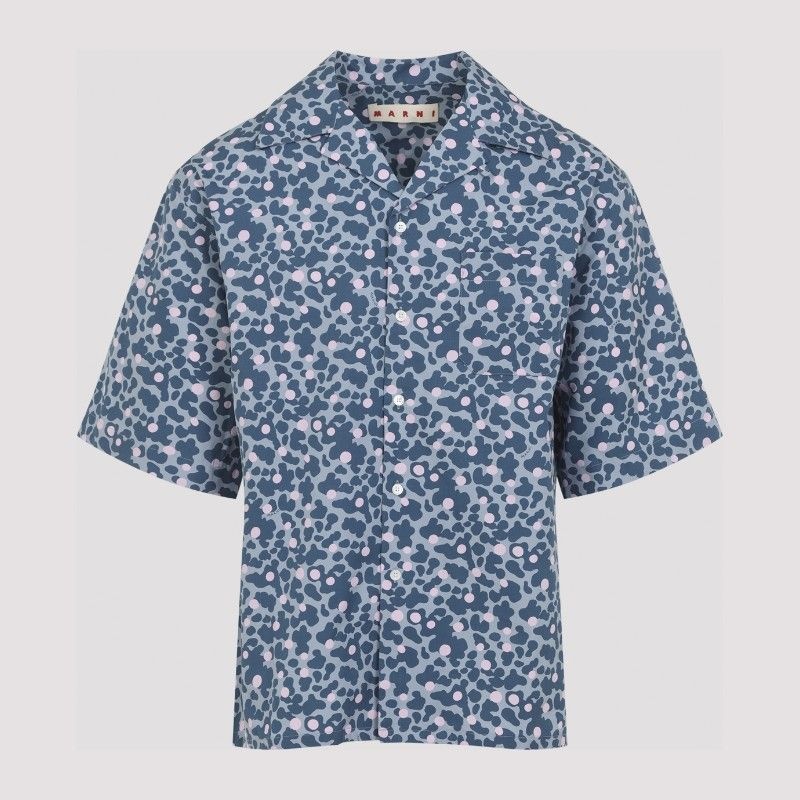 마르니 버튼 프론트 패턴 반팔 셔츠 CUMU0213A5 UTC576 VIB31