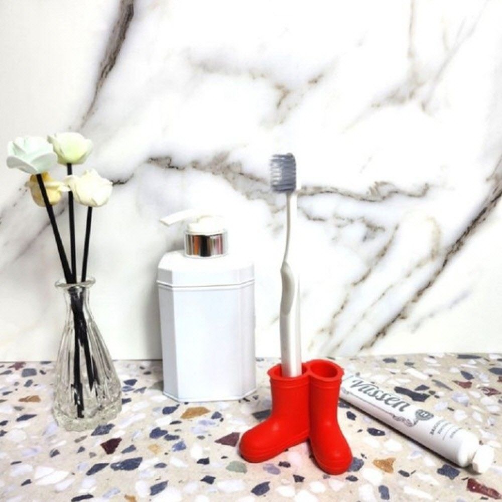 GB가빈몰 레인부츠 모양 칫솔꽂이 빨강 욕실칫솔꽂이 스탠드칫솔꽂이 욕실칫솔걸이