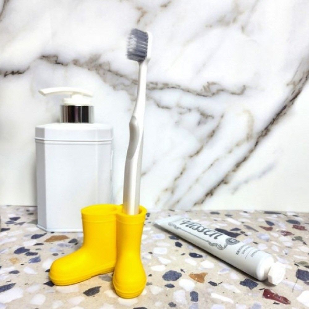 GB가빈몰 레인부츠 모양 칫솔꽂이 노랑 칫솔보관 칫솔홀더 가족용칫솔꽂이