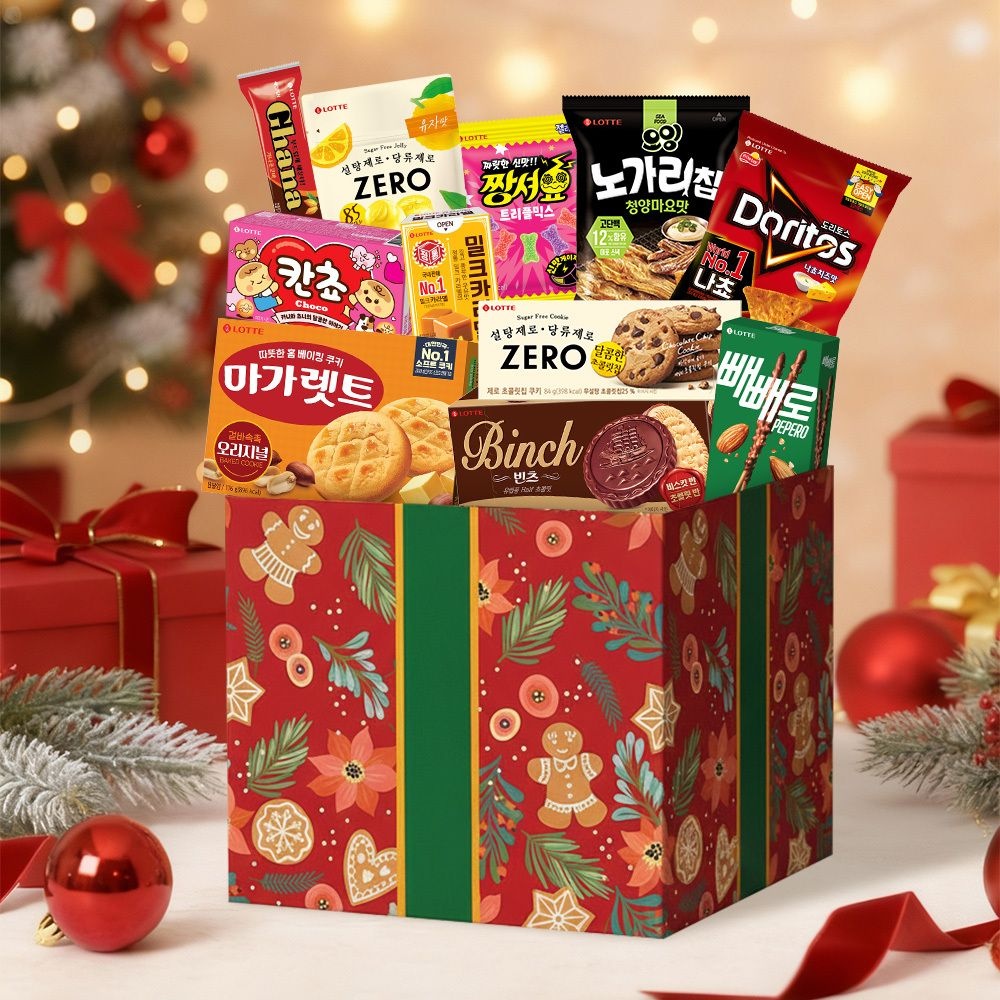 롯데웰푸드 [삼성월렛전용] 크리스마스 스낵11종 선물세트(도리토스,마가렛트,칸쵸,빈츠,빼빼로 등)+크리스마스 가랜드증정