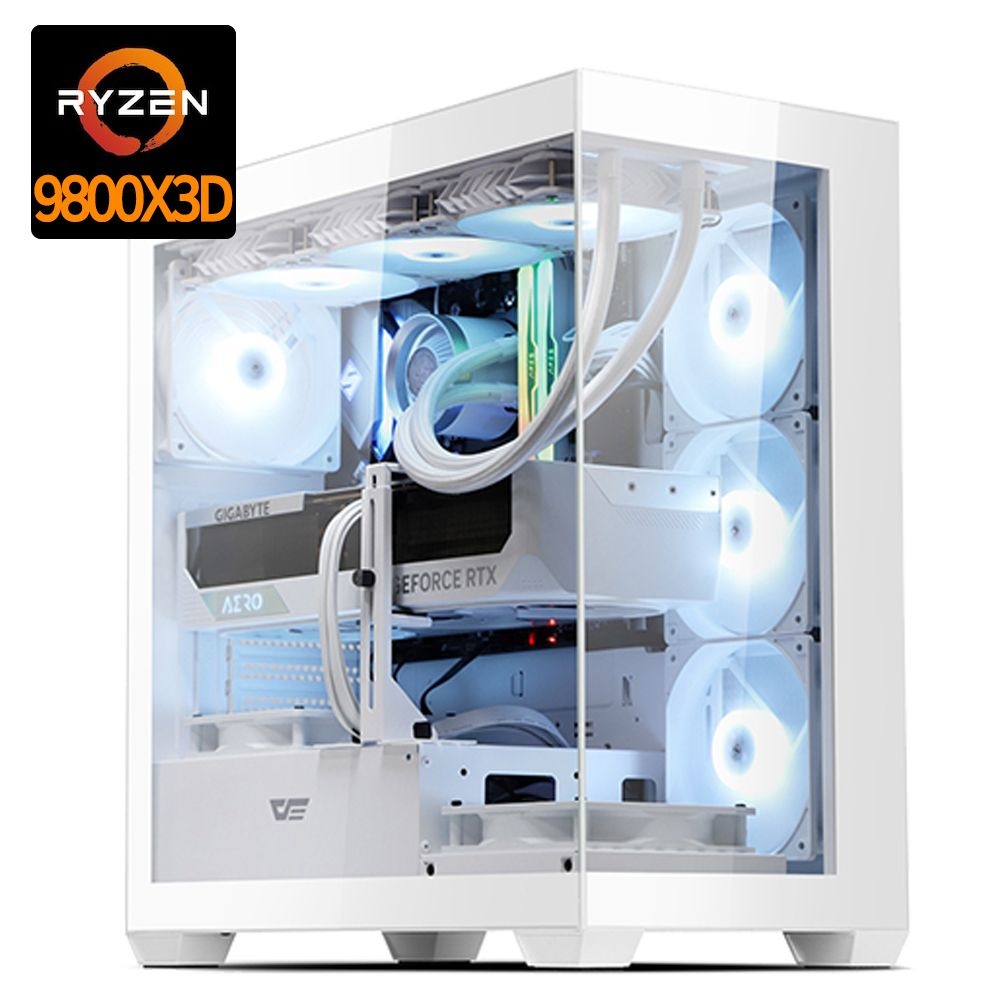 상품상세참조 [온누리상품 상생페이백] AMD 라이젠 7 9800X3D 반본체 수냉 그래픽카드 없음 고사양 화이트 PC 조립컴퓨터