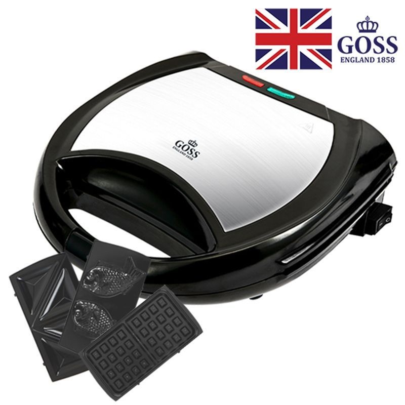 고스 [고스] 와플메이커 GS-WM560B 블랙 3in1 와플팬 간식 와플 메이커 와플팬 홈베이킹 붕어빵틀 샌드위치 누릉지