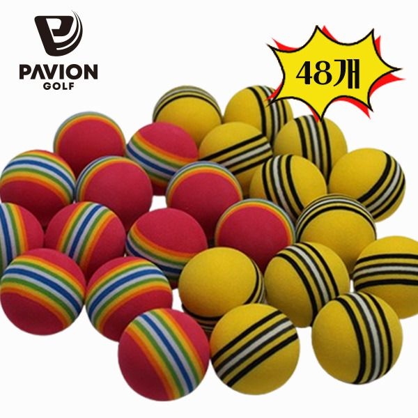 [파비온골프](현대Hmall) 파비온 골프연습용 무지개 스펀지공 (48P)