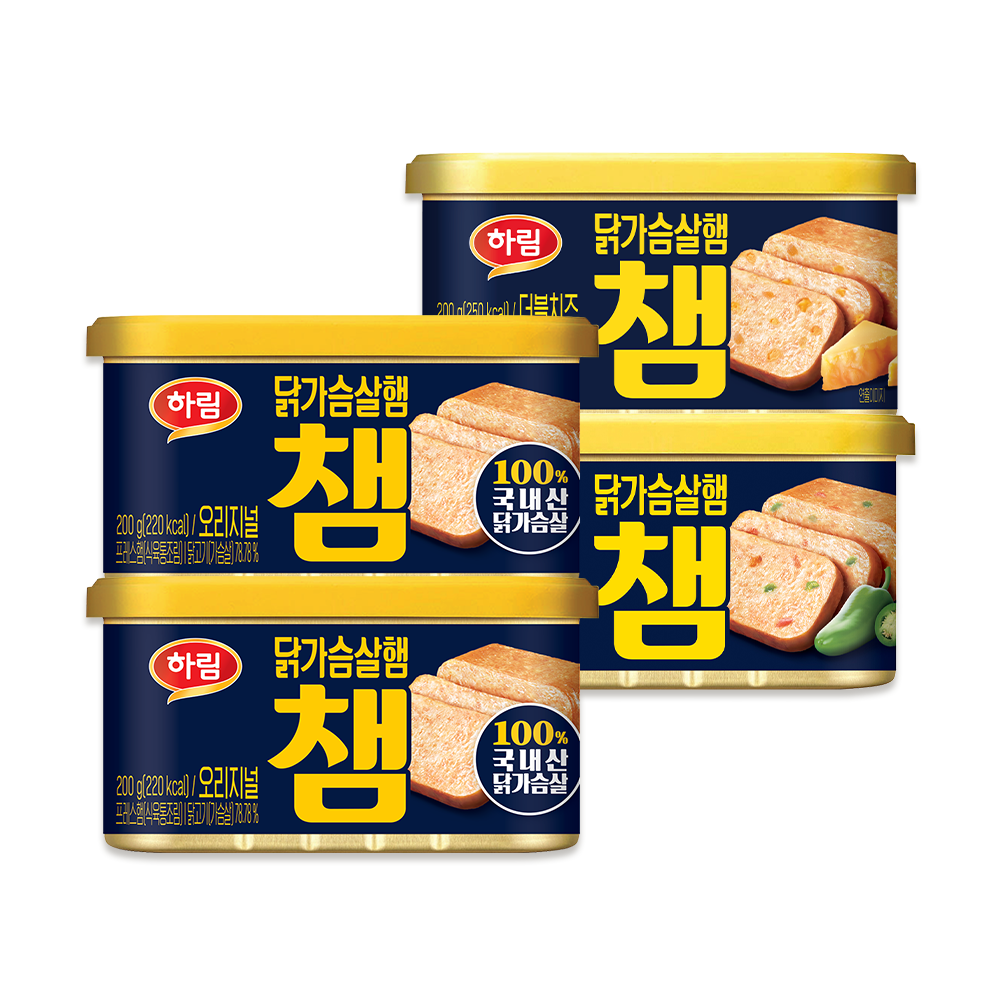 하림 닭가슴살햄 챔 오리지널 외 2종 4개