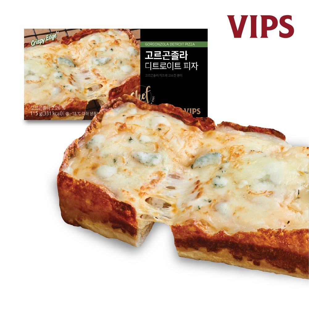 [빕스][VIPS] 빕스 고르곤졸라 디트로이트 피자 115g x 4판 외 하외이안/비비큐포크/페퍼로니 피자 모음전 : 롯데ON