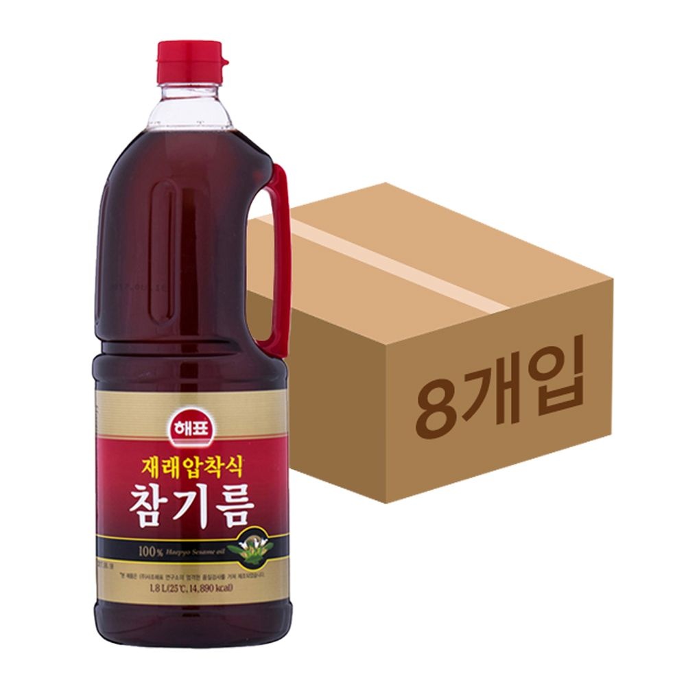 사조해표 재래압착식참기름 1.8L 8개 식용유 간장 된장 국 참기름