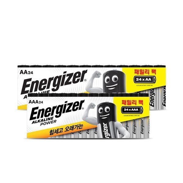 에너자이저 알카라인 건전지 패밀리팩 24입 AA AAA