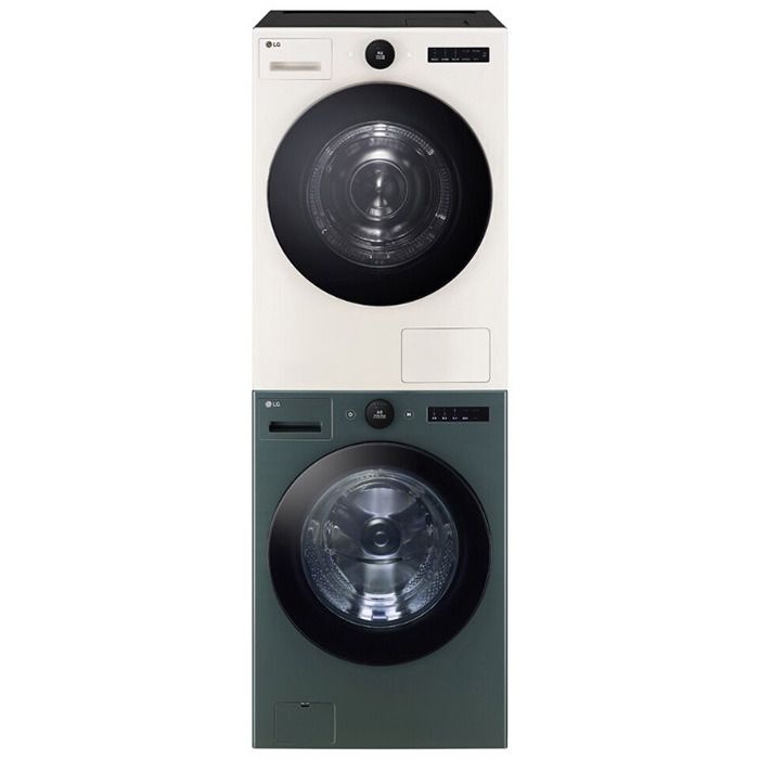 LG전자 (현대Hmall) [LG] 트롬 오브제컬렉션 세탁건조기세트 네이쳐 그린+베이지 [FX25GSR-2ES]