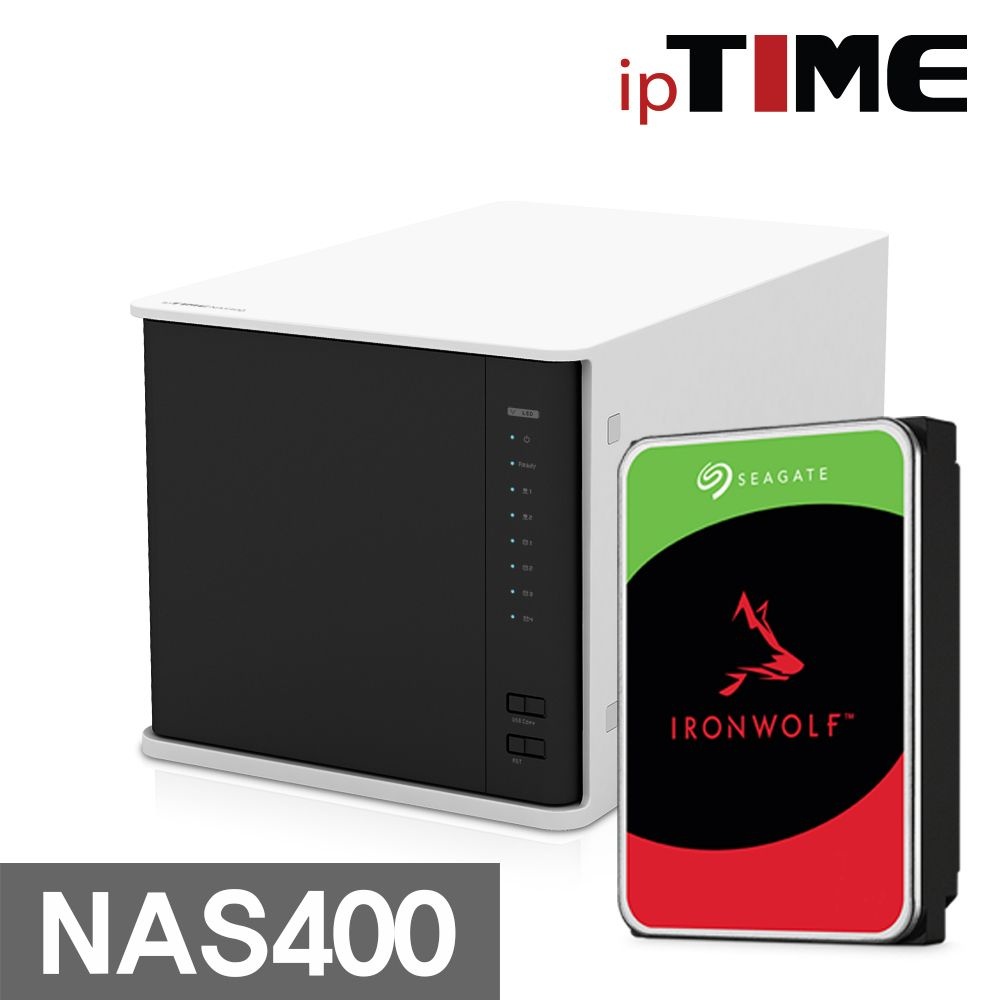 이에프엠네트웍스 ipTIME NAS400 + 씨게이트 아이언울프 36TB (12TB x 3EA)