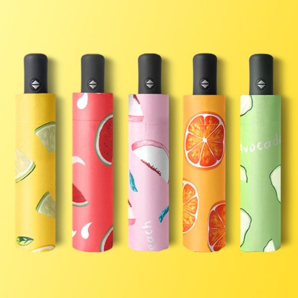 무료 포커스 후르츠3단 완전자동우산 UPF 50+자외선 99%차단초경량 암막 양산