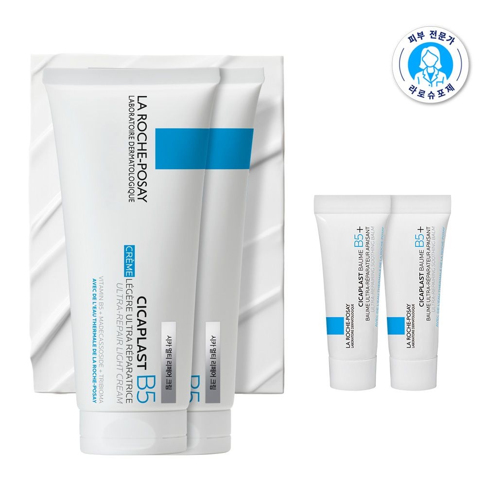 [라로슈포제][라로슈포제] 시카 B5 리페어 크림 100ml X2 + 호텔수건 + 시카크림 15ml + 히알루 세럼 1.5mlX2 : 롯데ON