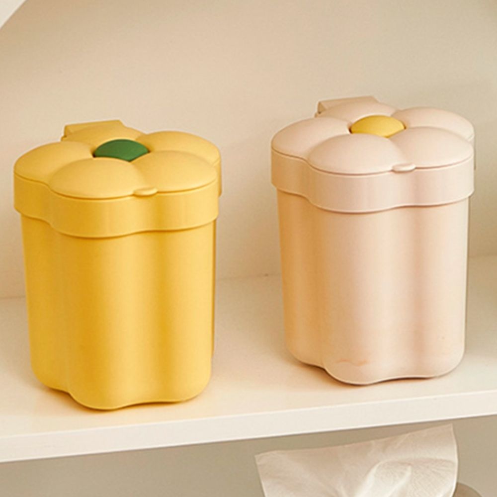 플라워 꽃모양 미니쓰레기통 화장대 화장솜 면봉