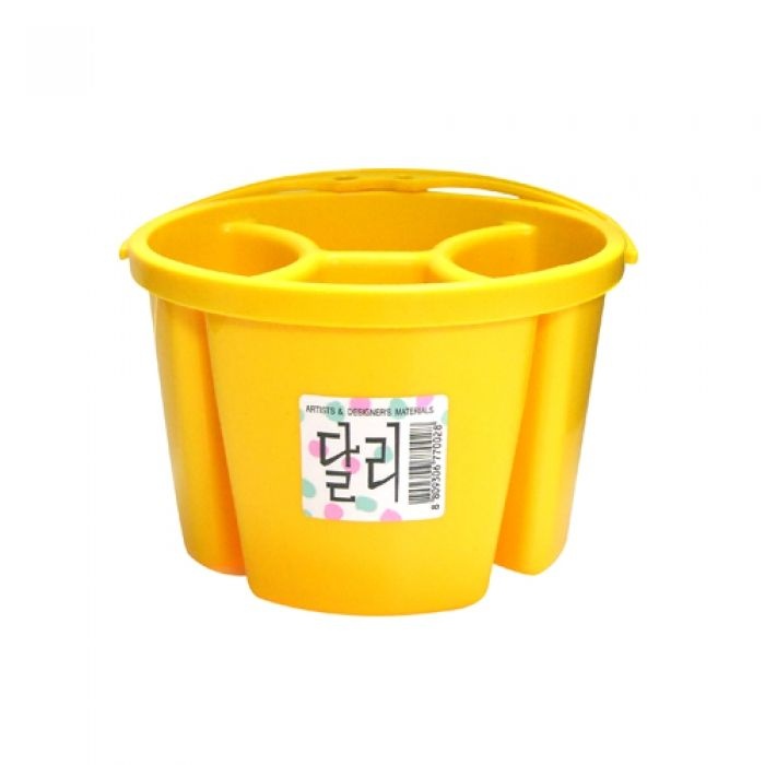물통 초등미술도구 다용도통 노랑색 4칸