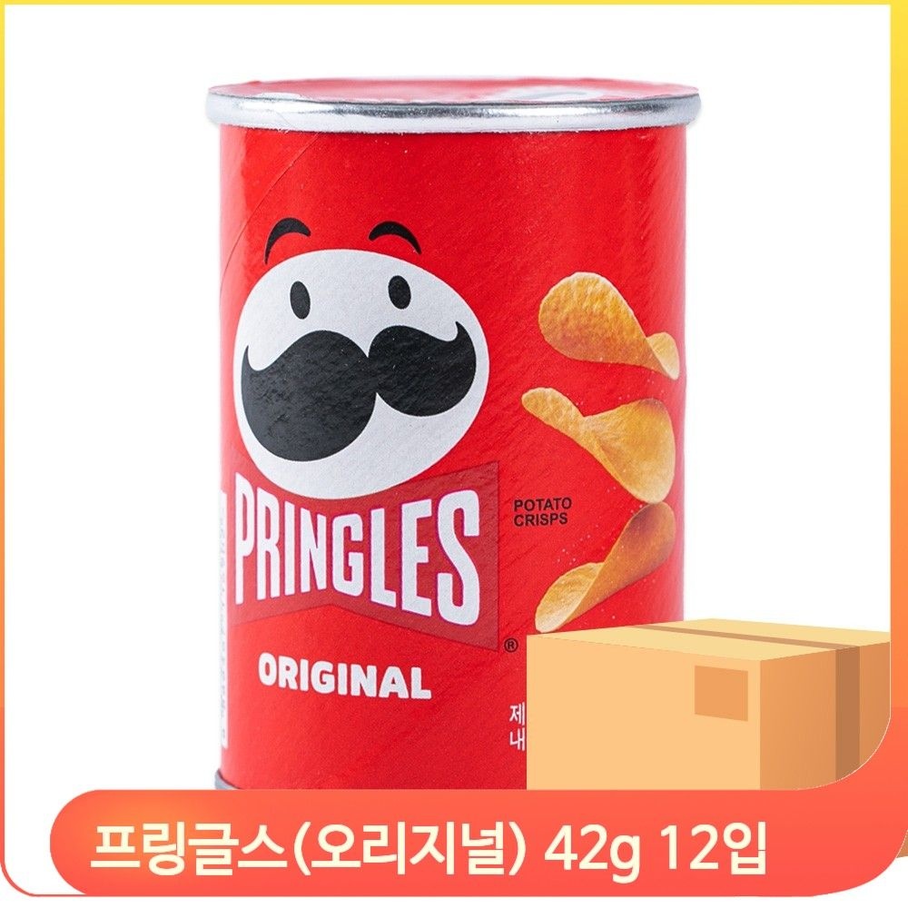 농심켈로그 감자과자 프링글스 오리지널 42g 12입 탕비실 사무실 회사 과자 아이간식
