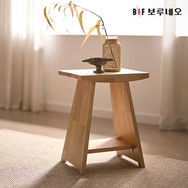앳홈 위즈 원목 스퀘어 수납 스툴 협탁 DIY