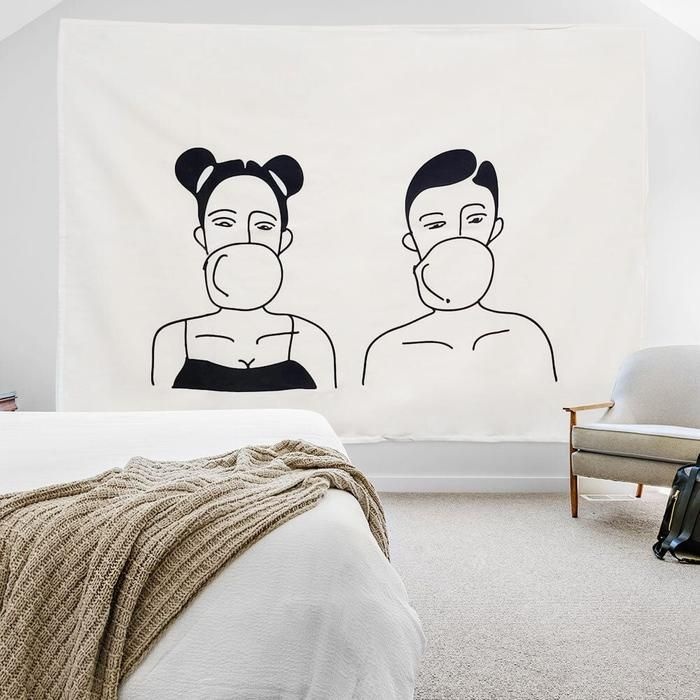 대형 패브릭베스트 포스터 커플풍선껌 L 인테리어소품 벽장