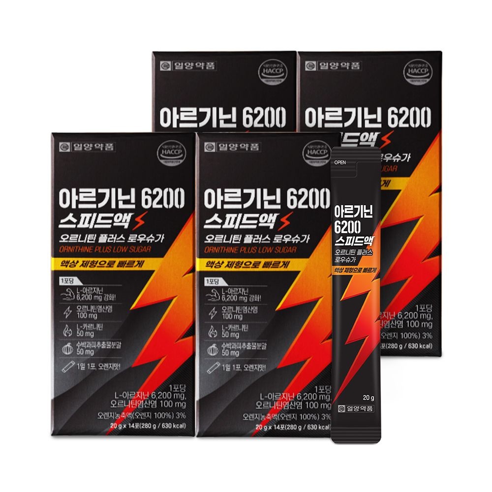 일양약품 L아르기닌 6200 액상 아르지닌 오르니틴 20gX14포X4박스