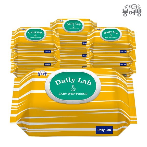 [붕어빵]가성비 데일리랩 물티슈 네이처 캡형 80매 10팩 평량45